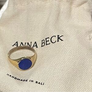 Anna Beck Lapis Signet Ring, size 6
